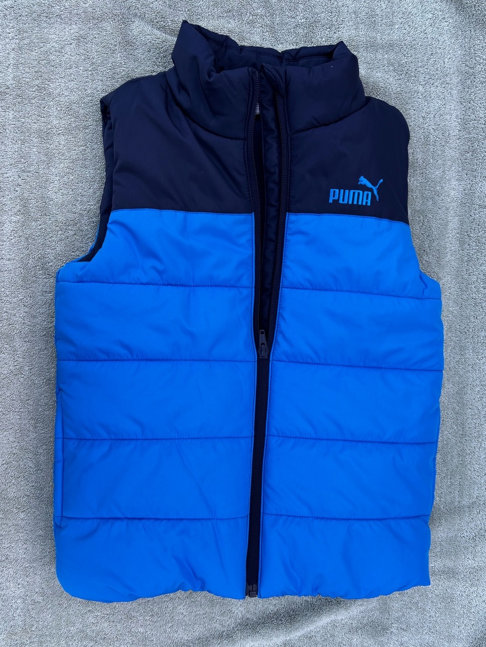 Puma Kids Royal Blue and Black Quilted Vest